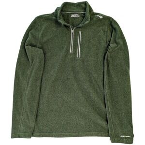 Hi-Tec Mens Thermo Quarter Zip Fleece Pullover Jacket Green Large Hiking Layer